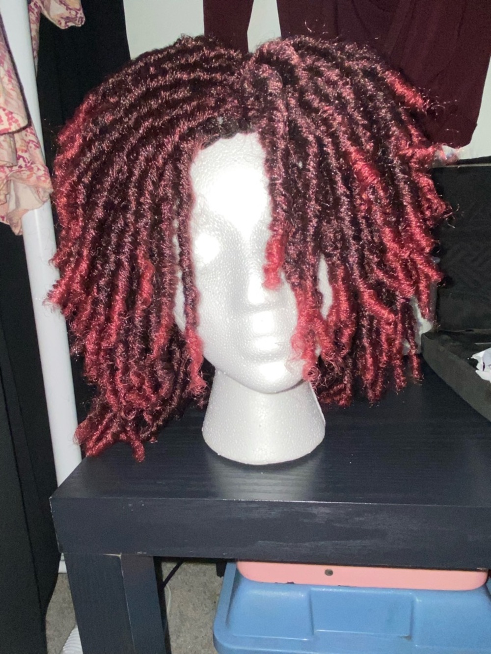 Red Curly Synthetic Locs Wig - Women's Fashion Hair